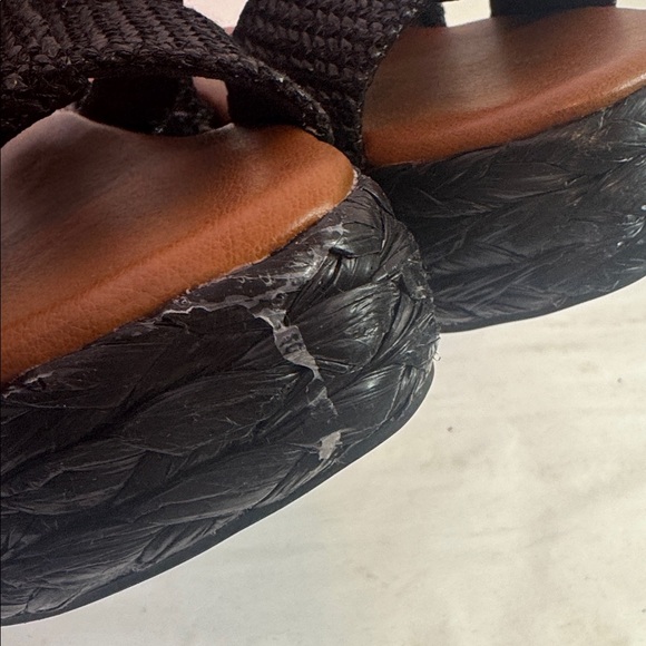 New Zodiac Izzy Black Woven Platform Sandals 8.5 - Picture 3 of 6